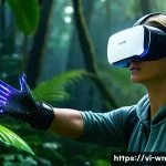 촉각적 디자인을 위한 최신 연구 동향 - **Prompt 1: Immersive VR Gaming Experience**
    A young adult, wearing a sleek, futuristic VR heads...
