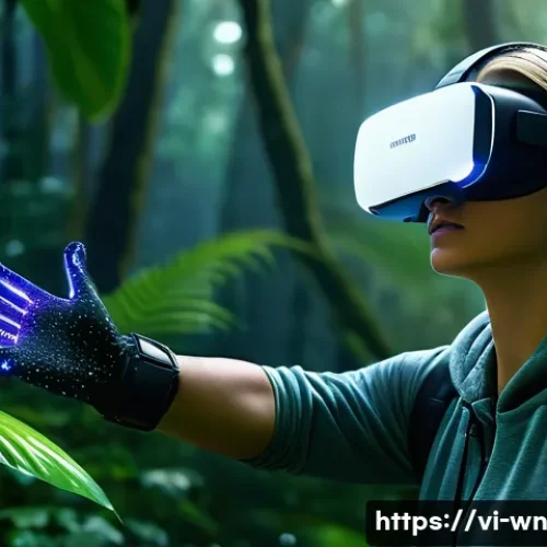 촉각적 디자인을 위한 최신 연구 동향 - **Prompt 1: Immersive VR Gaming Experience**
    A young adult, wearing a sleek, futuristic VR heads...