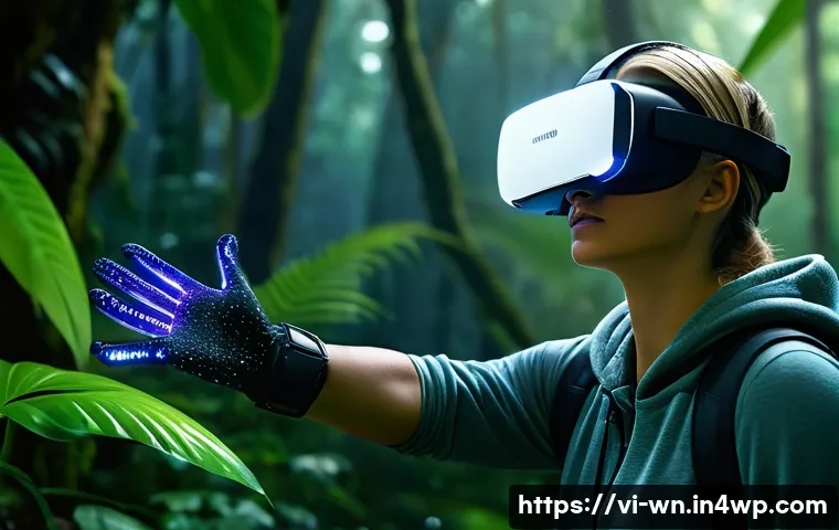 촉각적 디자인을 위한 최신 연구 동향 - **Prompt 1: Immersive VR Gaming Experience**
    A young adult, wearing a sleek, futuristic VR heads...