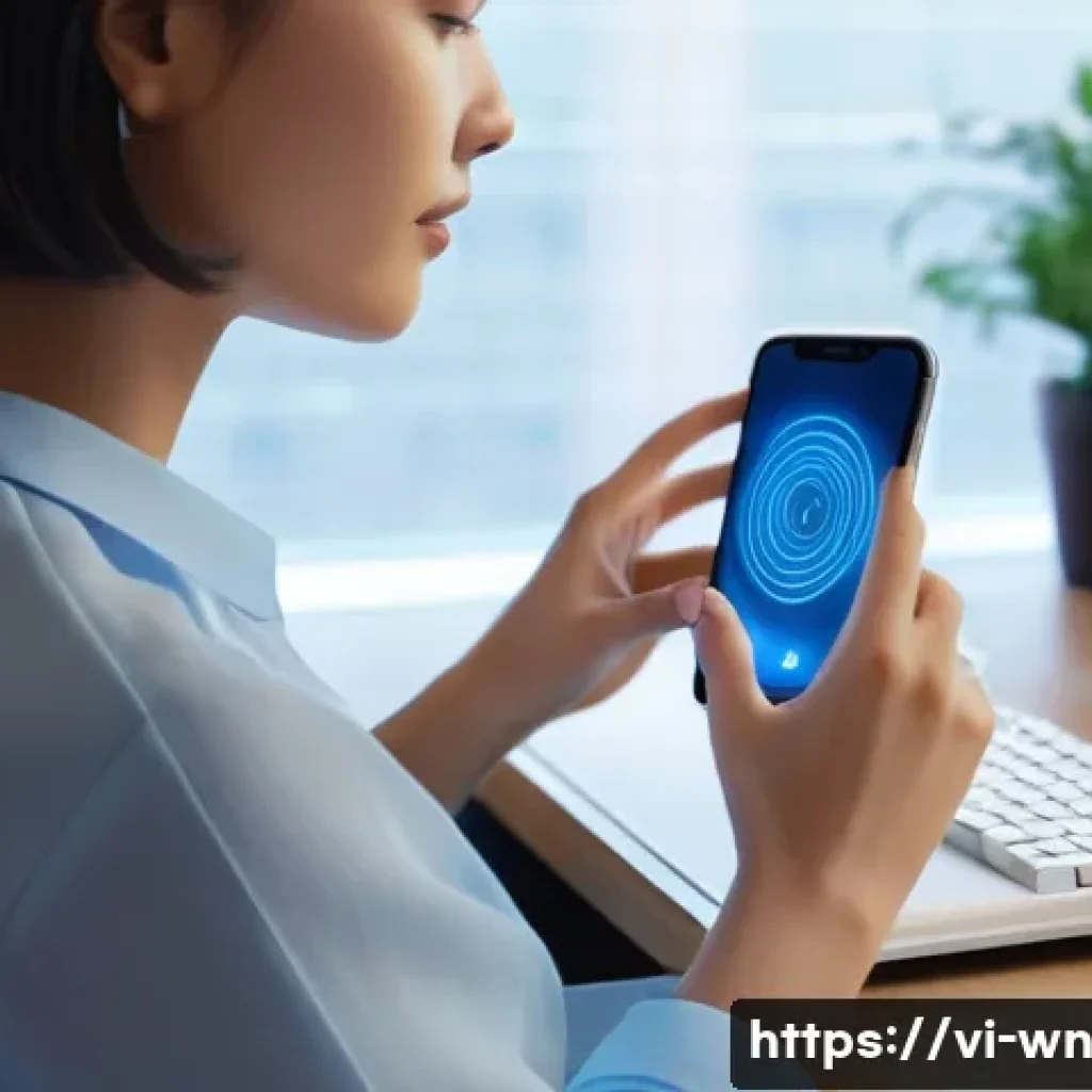 촉각적 피드백의 산업별 응용 사례 - **Prompt 1: Immersive Virtual Keyboard Experience**
    A young woman in her late 20s, with a stylis...